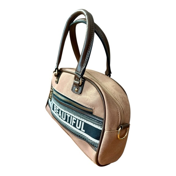 Tan and Black Structured Shoulder/Crossbody Bag - Picture 7 of 10